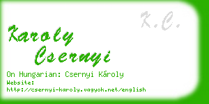 karoly csernyi business card